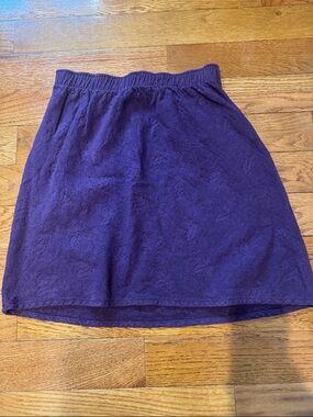 Women's Purple Knit Brocade Style Fabric Skirt